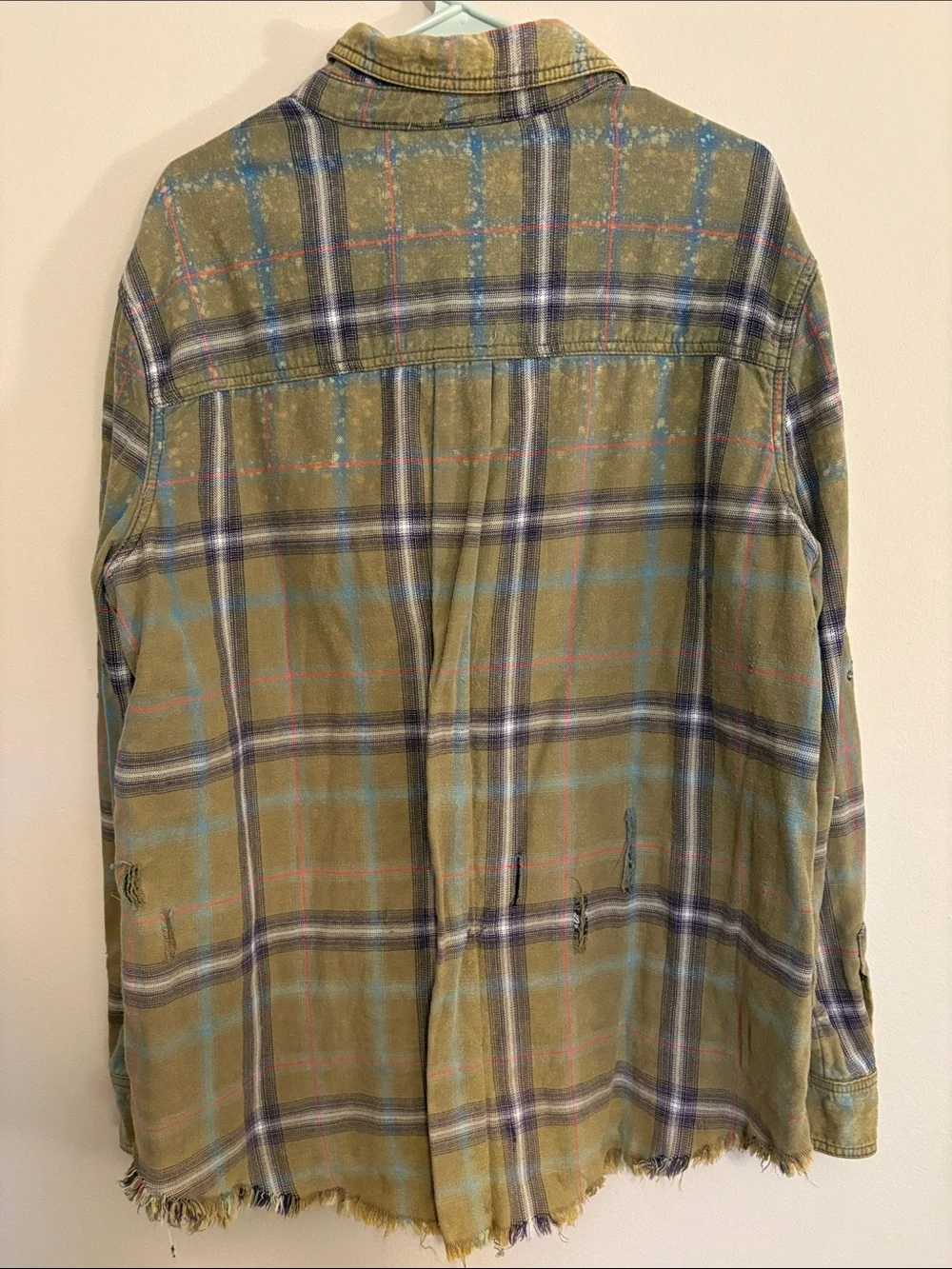 Free People Olive Plaid Studded Zip-Front Jacket - Picture 3 of 5
